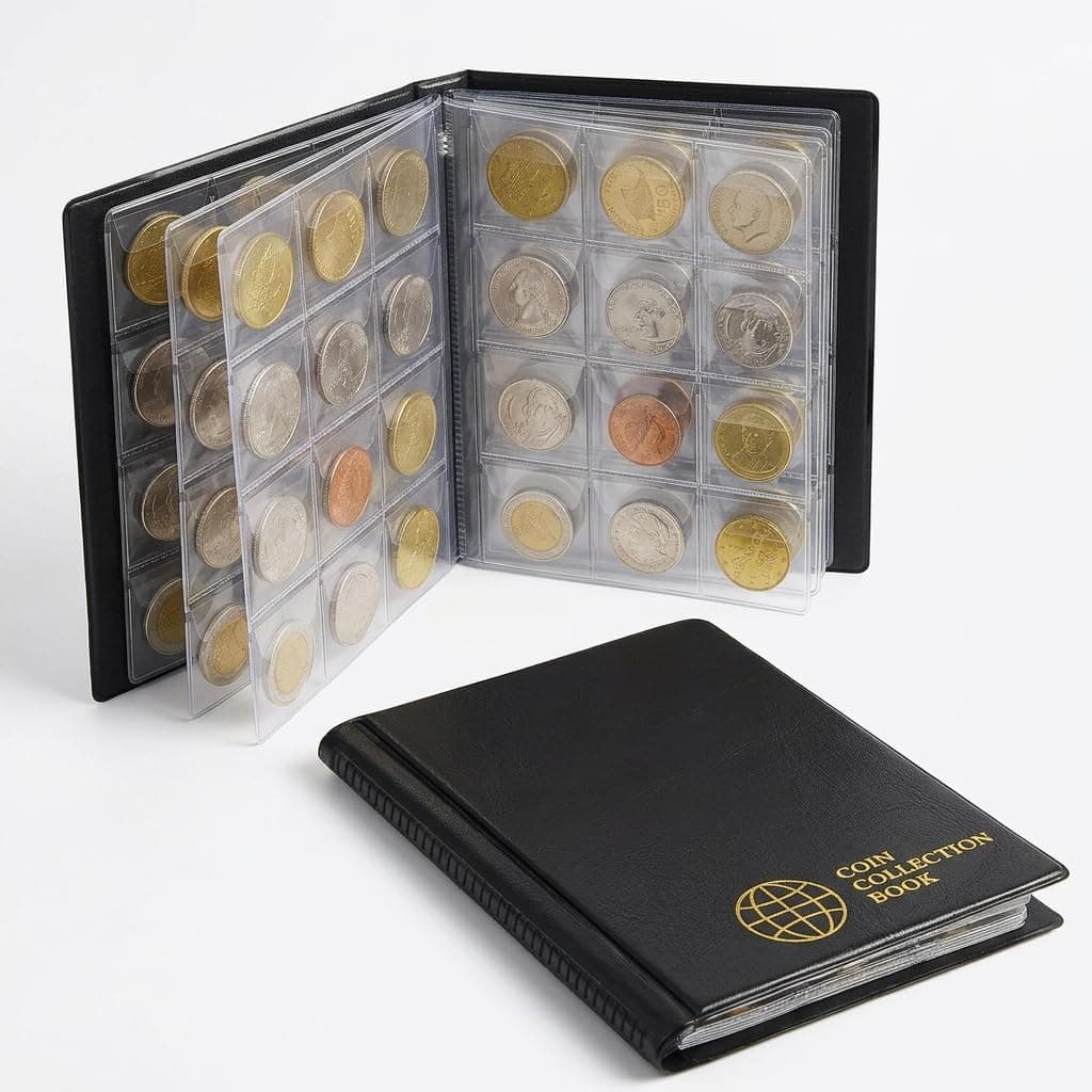 Álbum numismático con hojas para monedas