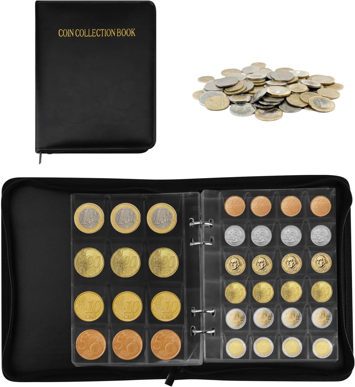 Vitrina y expositor para monedas de colección